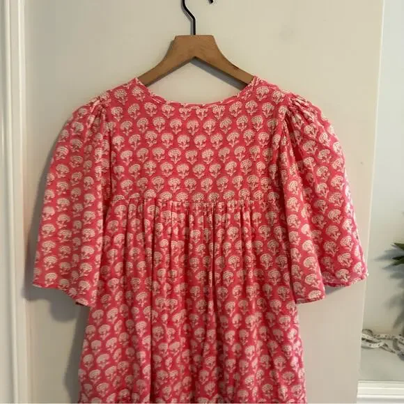 Emerson Fry India Collection Pink Block Printed Floral Mini Dress XS/S - Picture 5 of 10